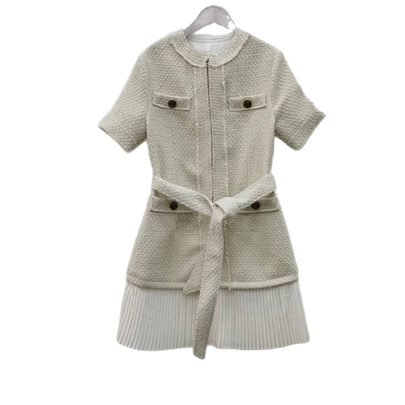 Belt Zipper Slim Elegant Dress