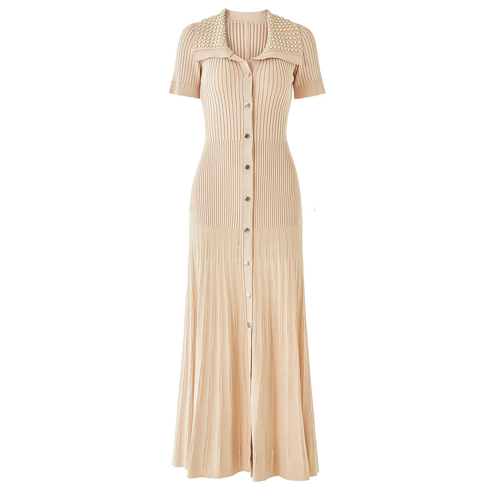 Summer New Short-Sleeve Knit Long Dress