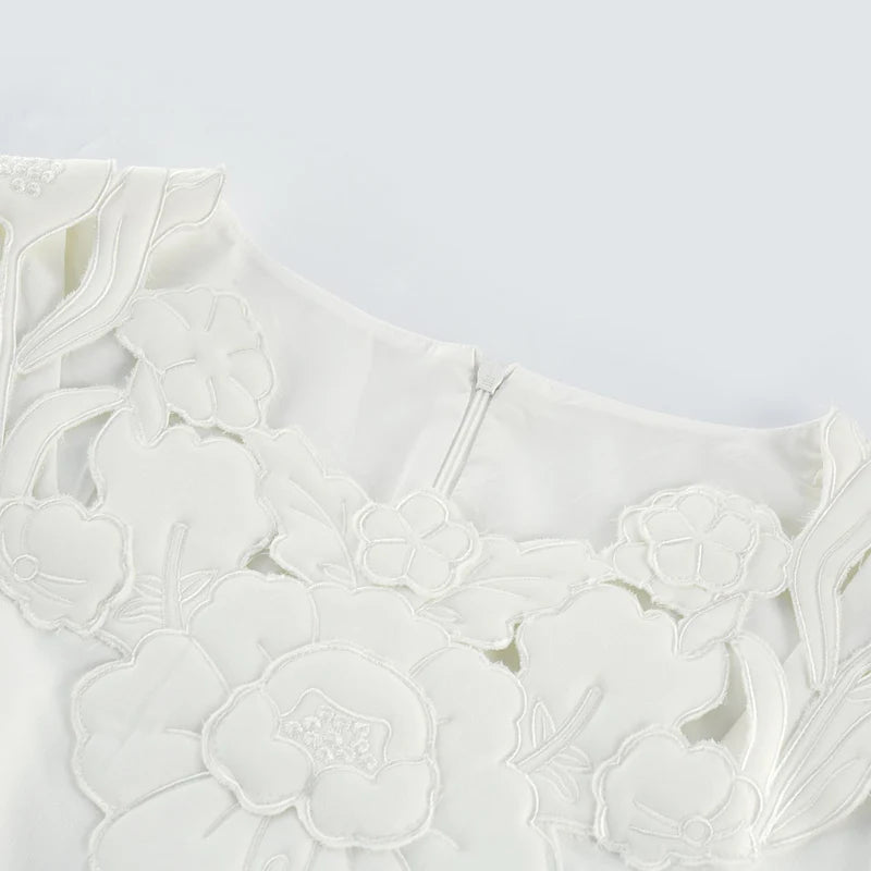 Coline floral embroidered cut-out midi dress