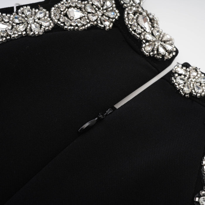 Babette Mini robe noire ornée de cristaux