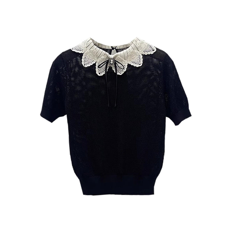 Doll collar sweater top