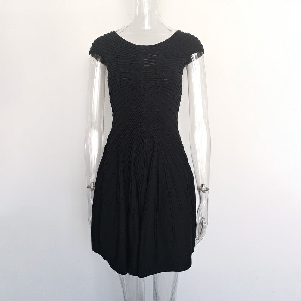 Waist Slimming  A-Line Skirt  dress- Short