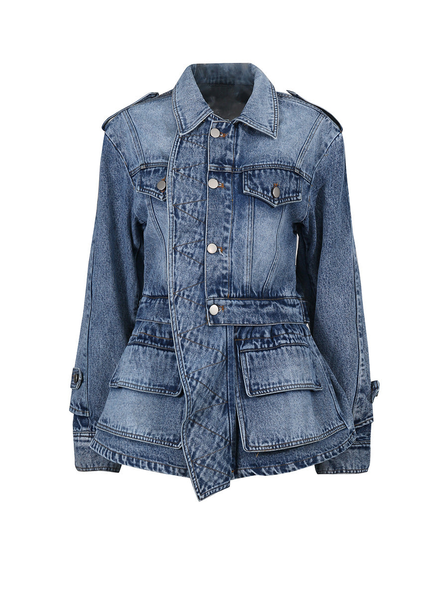 Cross Flap Denim Jacket
