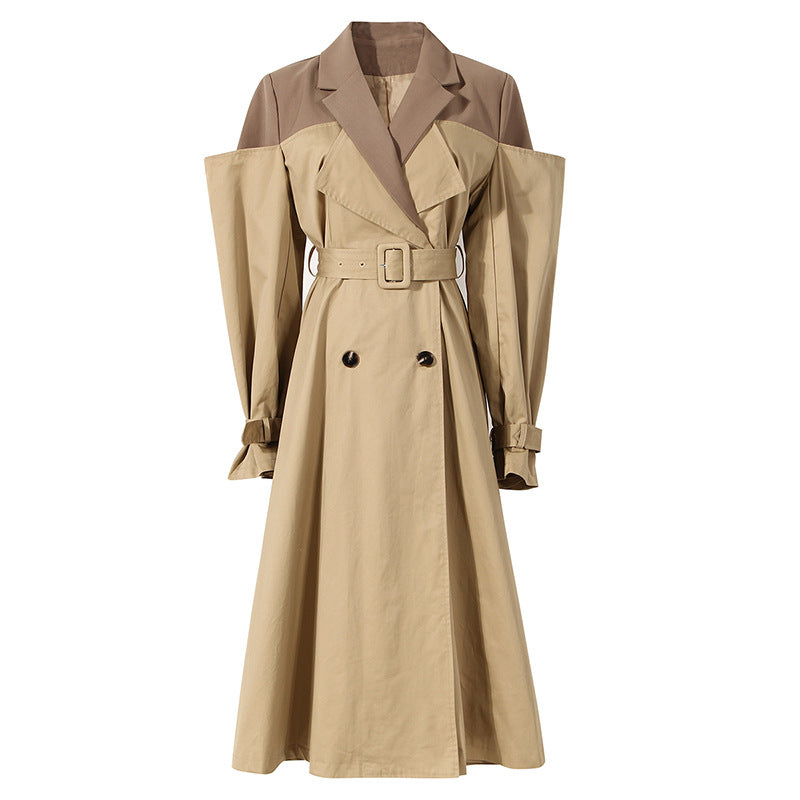 Zaidi Rachida Two-piece suit collar trench coat