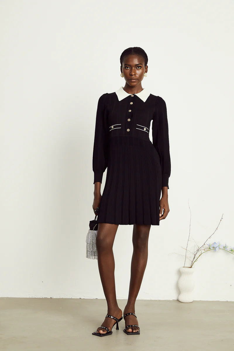 Mini robe noire à tarif nerveux Rosalie Black
