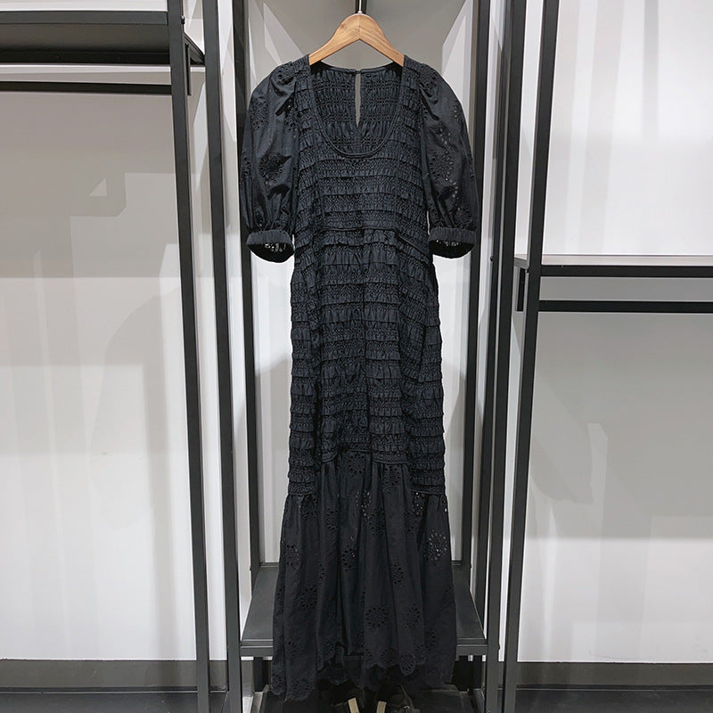 cable slim patchwork mermaid dress