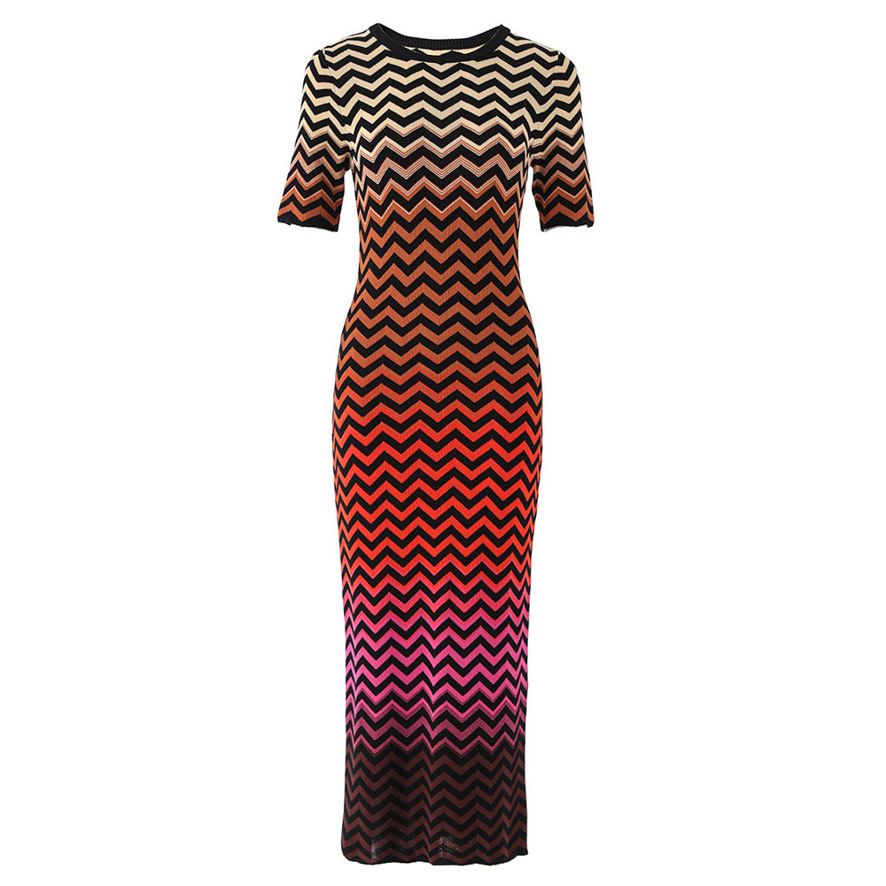 Gradient Knitted Slim Fit dress
