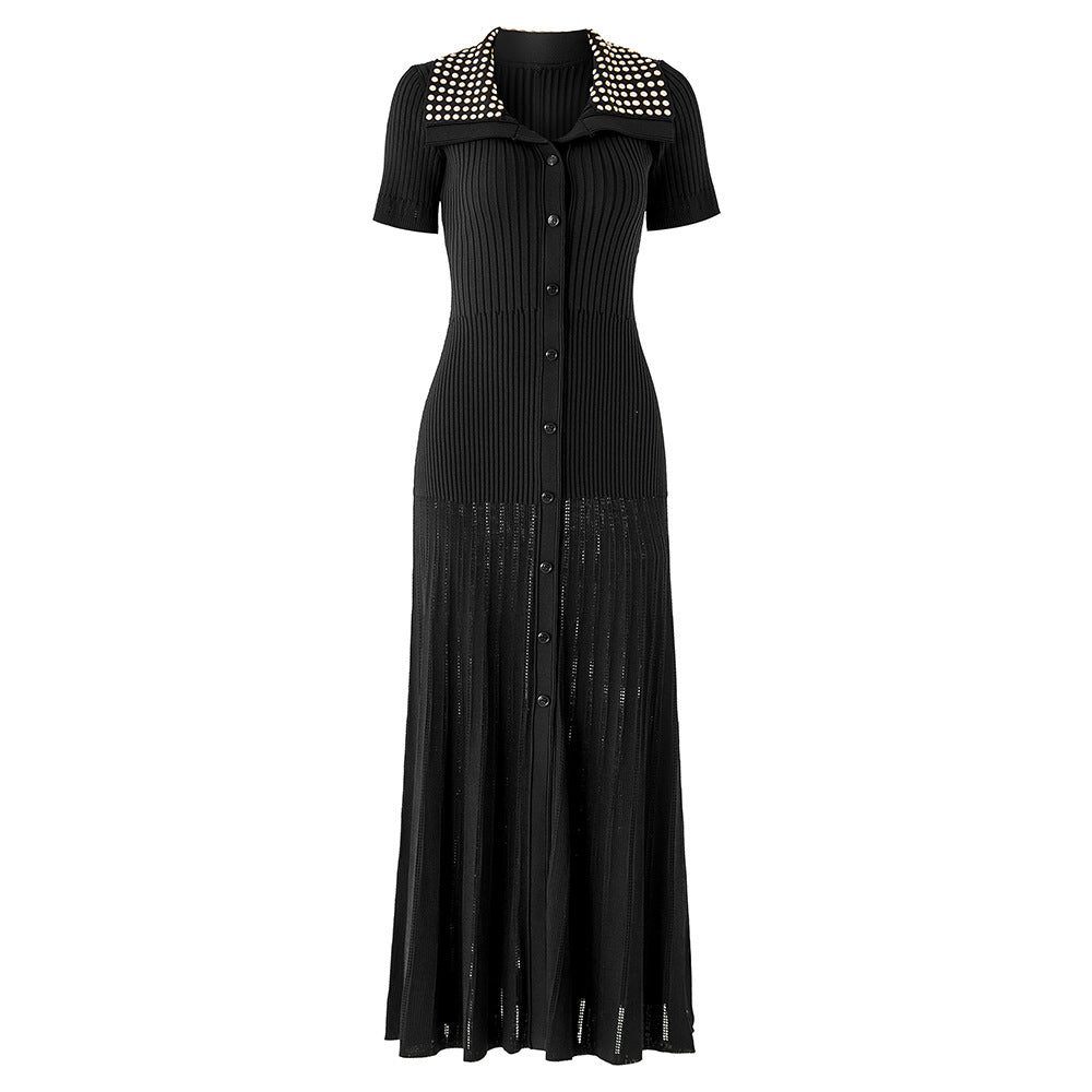 Summer New Short-Sleeve Knit Long Dress