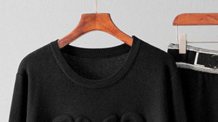 sweater + loose knitted casual sweatpants set