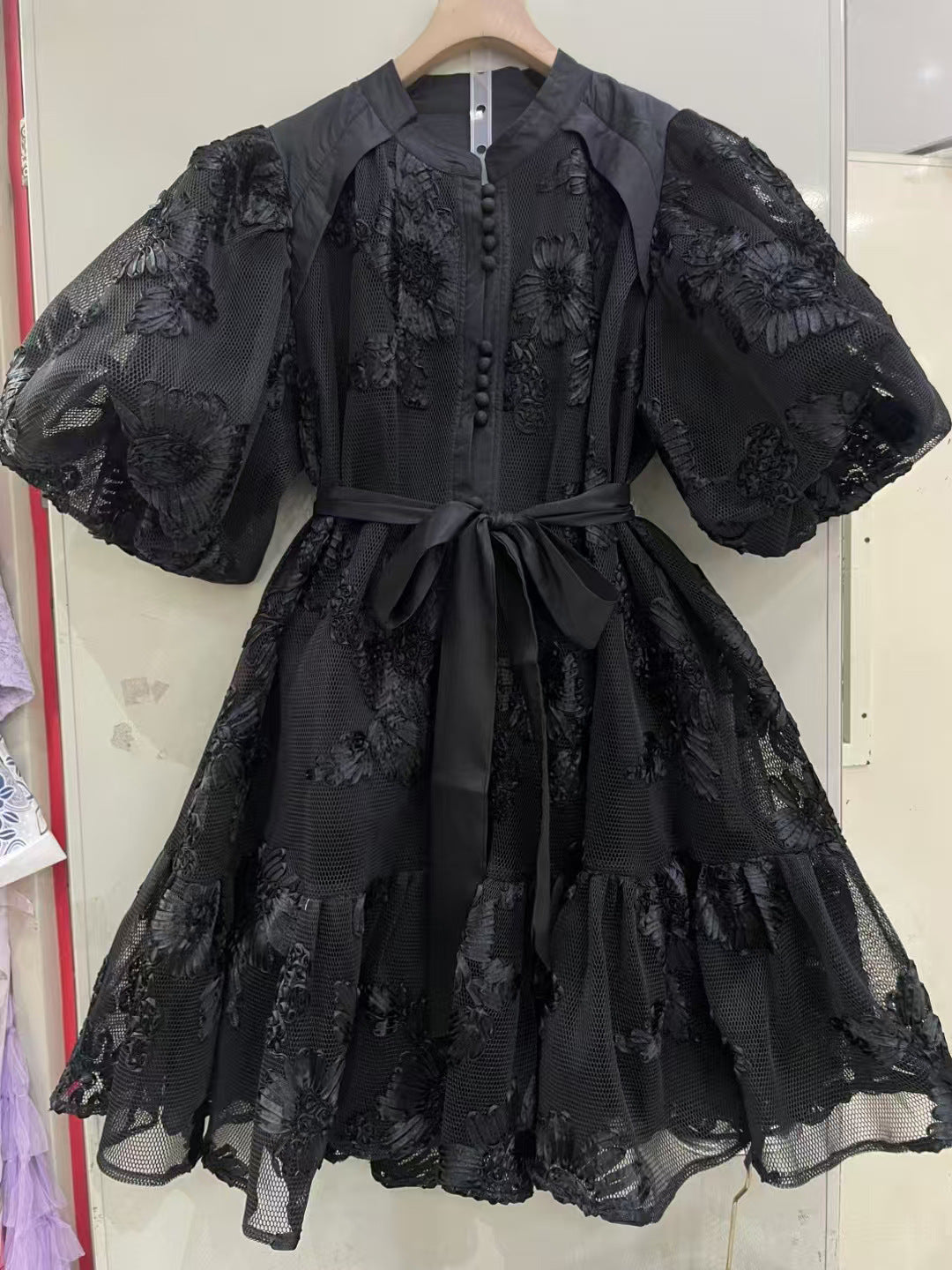 Flower Loose Skirt Dress With Belt Cross Border