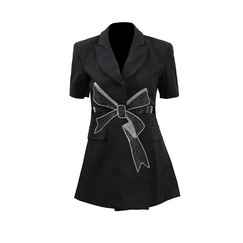 Tuxedo Bow  mini Dress