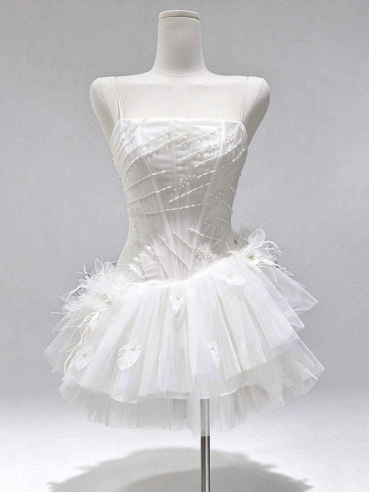 Feather Puff Mini Dress