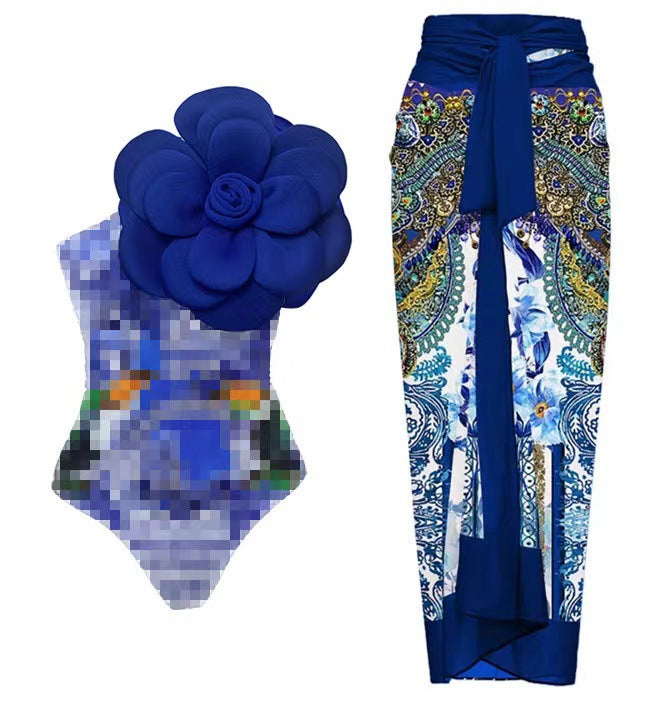 Large FLOWER Design swimsuit