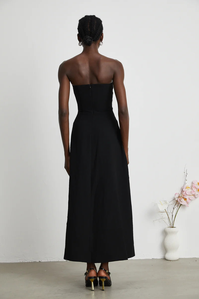 Melisande black embellished maxi dress