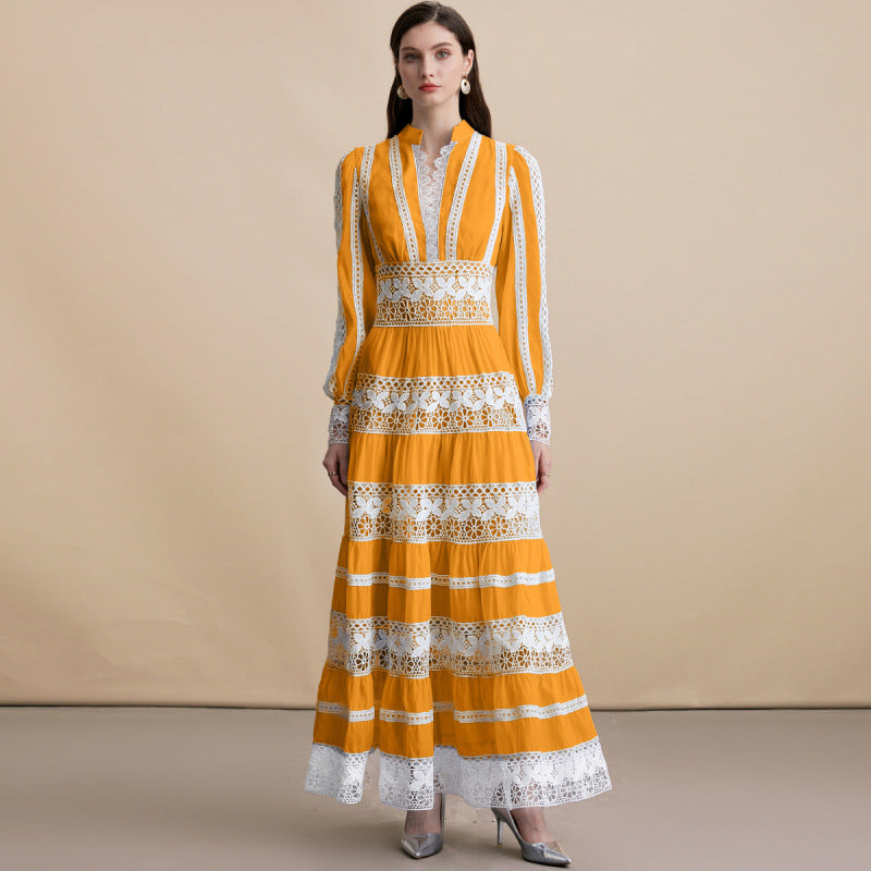 Lantern Sleeves Slim  Dress