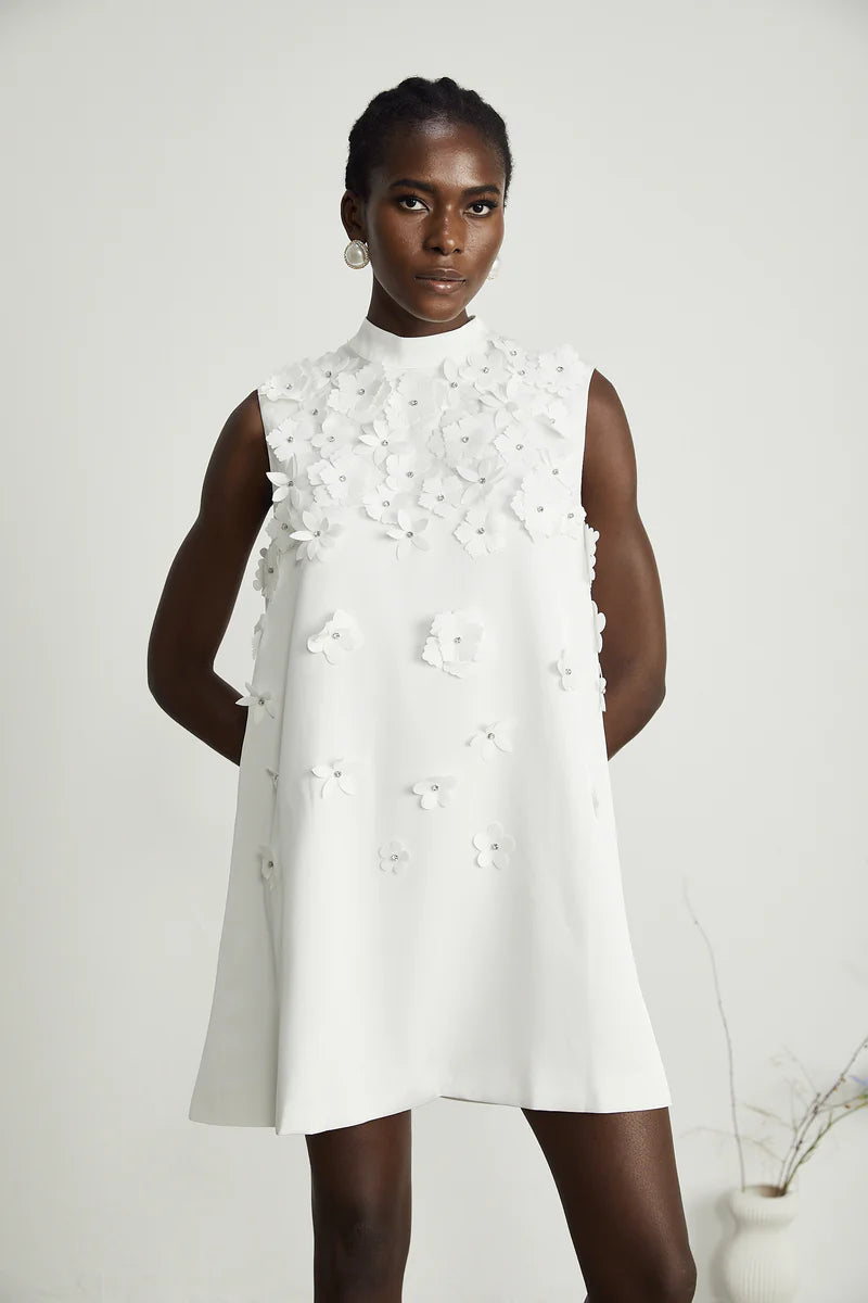 Geneviève Faux-Flower Mini robe