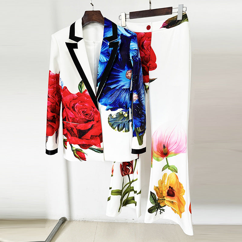 Digital print casual suit