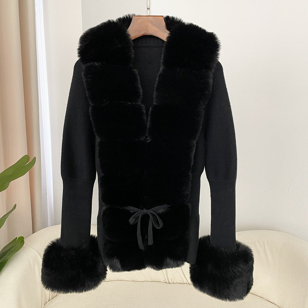 fox fur sweater women's knitwear