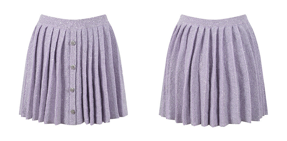 Long Sleeves  Pleated Skirts