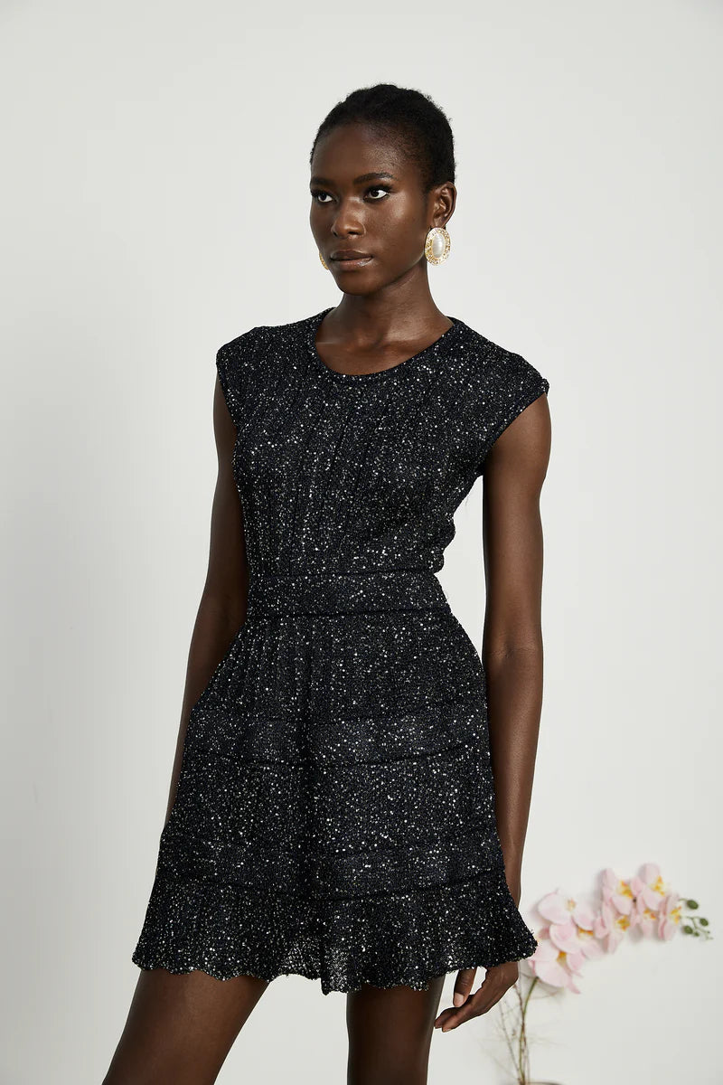 Cordelia Mini robe à titres ornées de paillettes