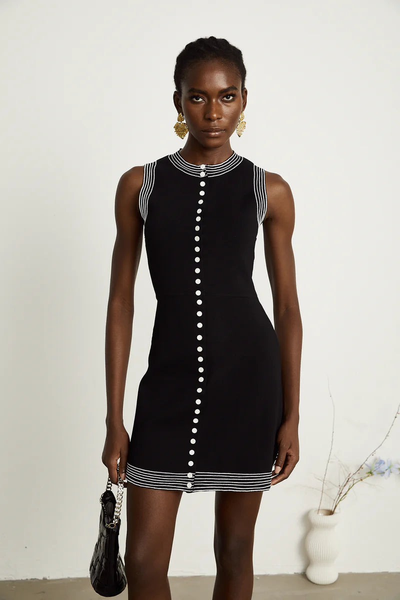 Colette Mini robe tricotée contrastée-trim