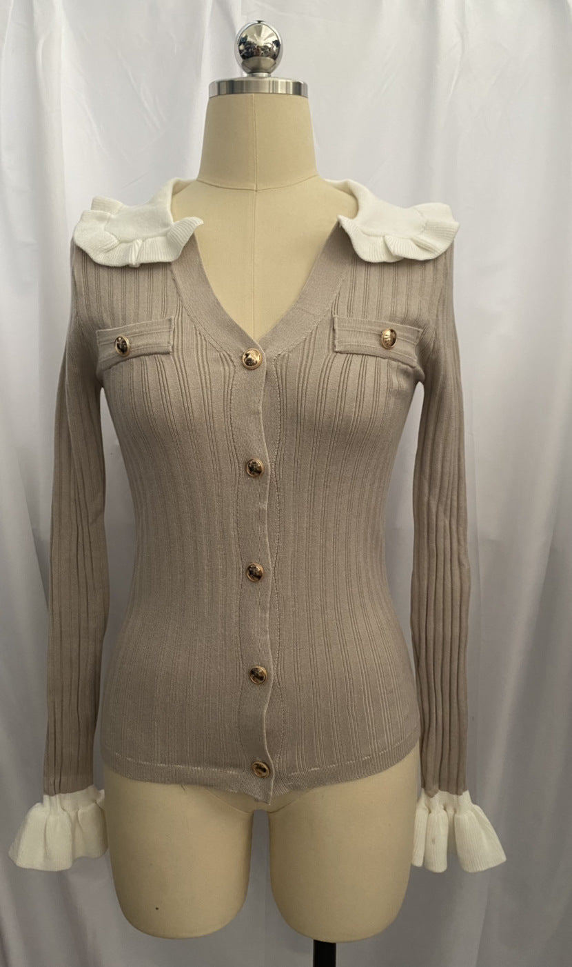 Single-breasted knitwear jacket