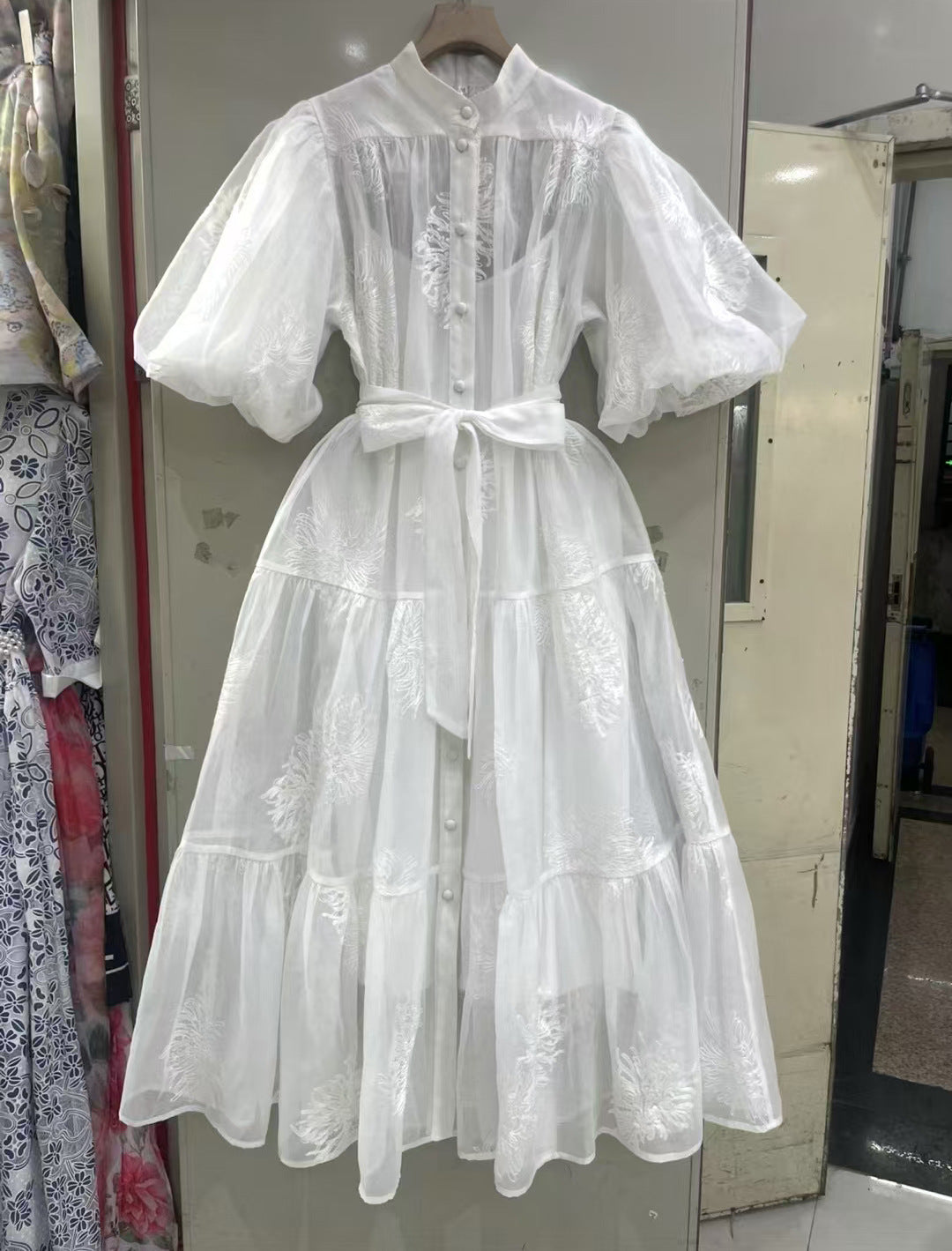 Retro Embroidered Flowers Loose dress