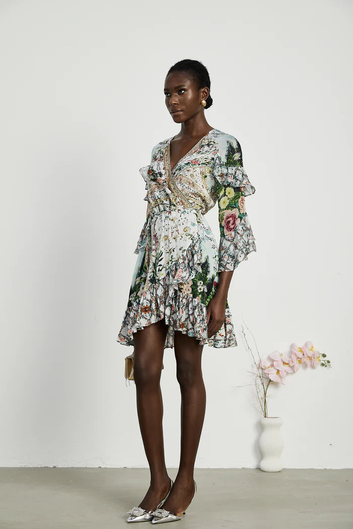 Kalena Ruffled Wrap Mini Robe