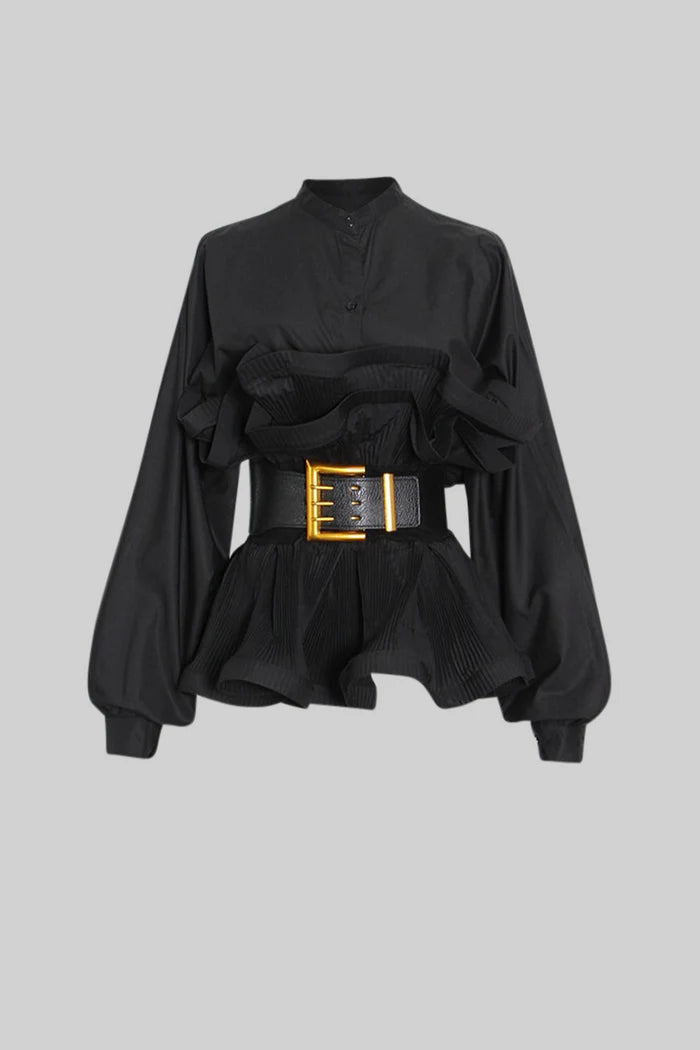 Ruffle Shirt with Massive Belt