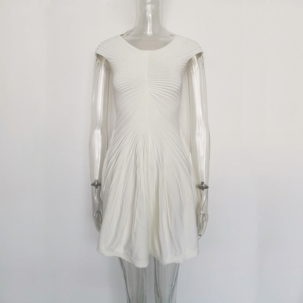 Waist Slimming  A-Line Skirt  dress- Short