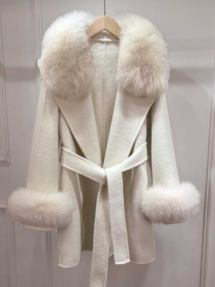 Cuff wool coat