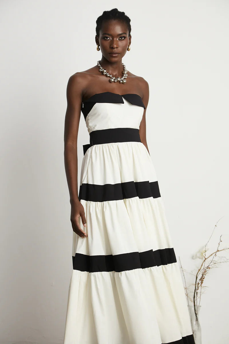 Sandrine pleated bow-embellished maxi dress