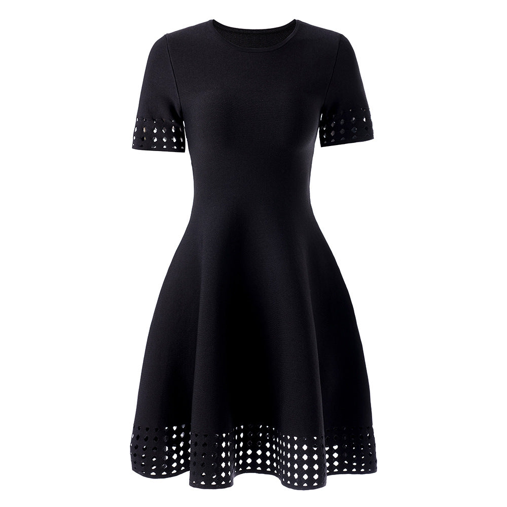 Hollow short-sleeved skirt