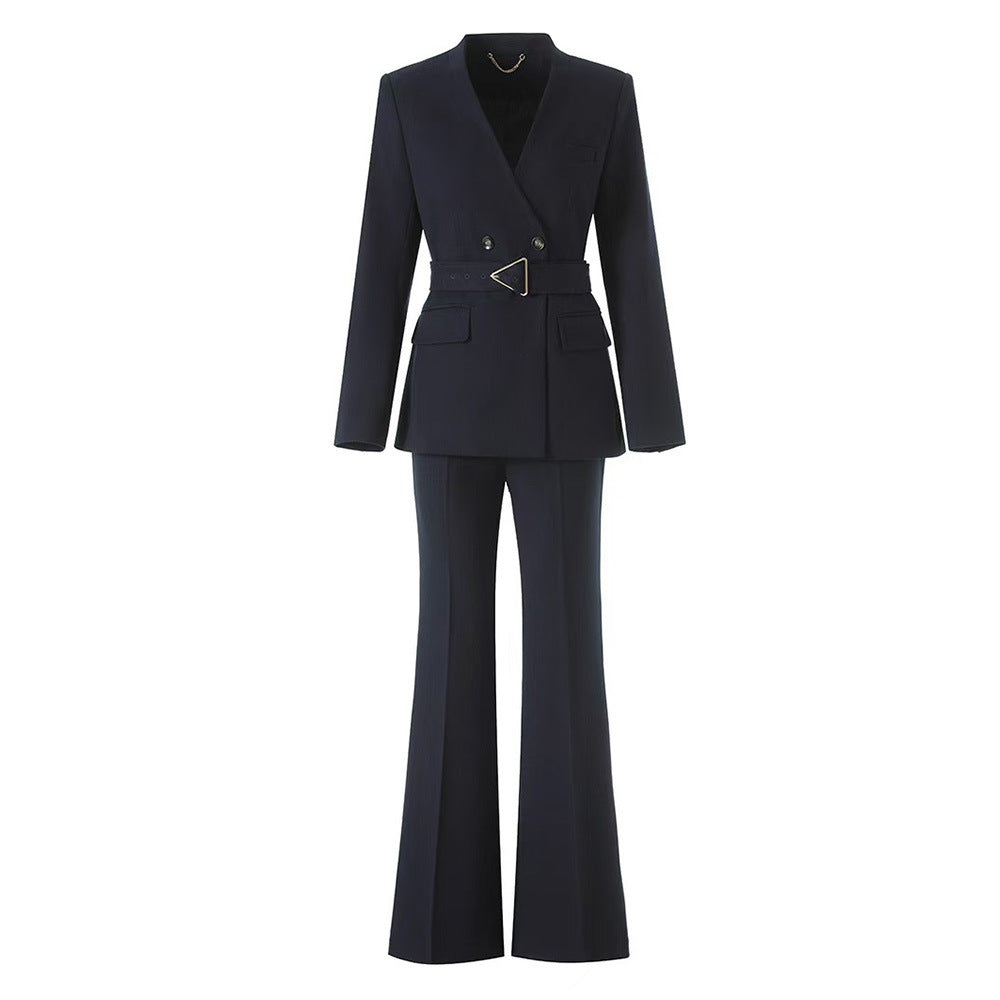Two-Piece Set with Slightly Flared Elegant Trousers