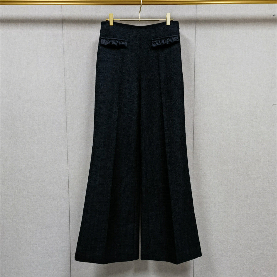 Crew Neck Tweed Jacket Pant Set