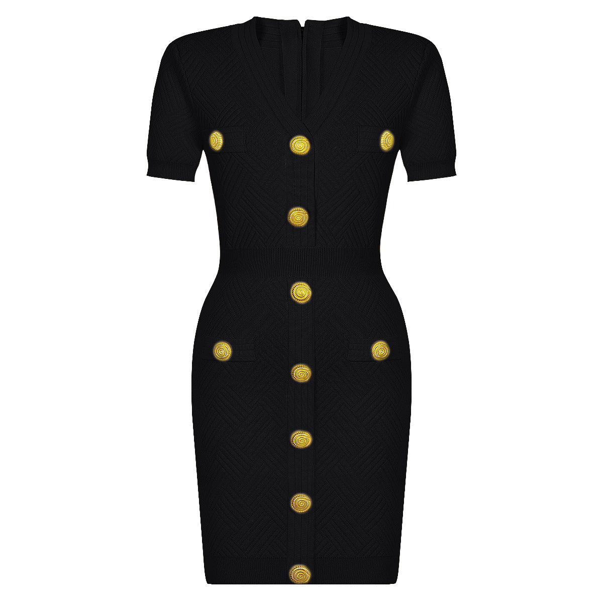 V-Neck Slim Plama Dress