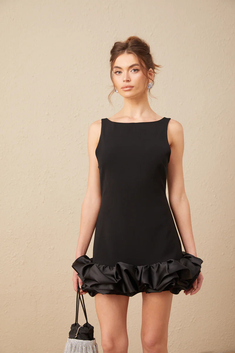 Loujain open-back ruffled mini dress