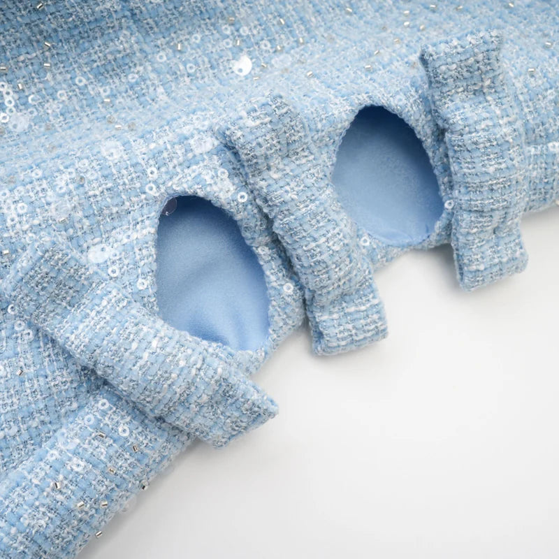 Minon à paillettes de manon bleu tweed