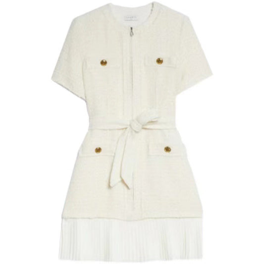 Robe mini en tweed avec ceinture nouée Sandro 