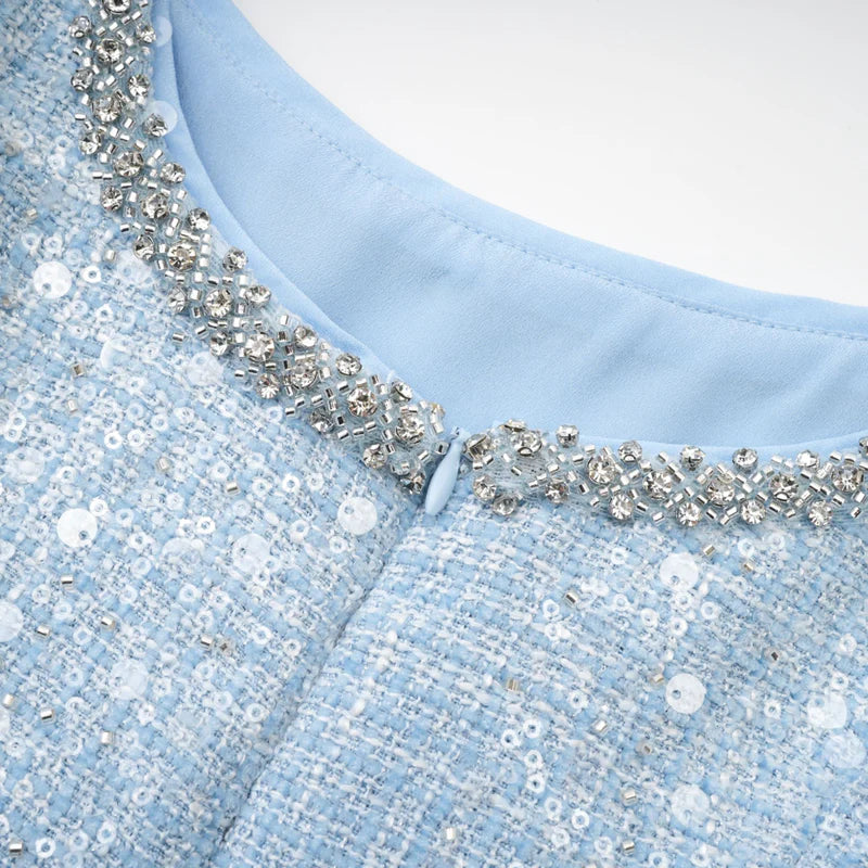 Minon à paillettes de manon bleu tweed