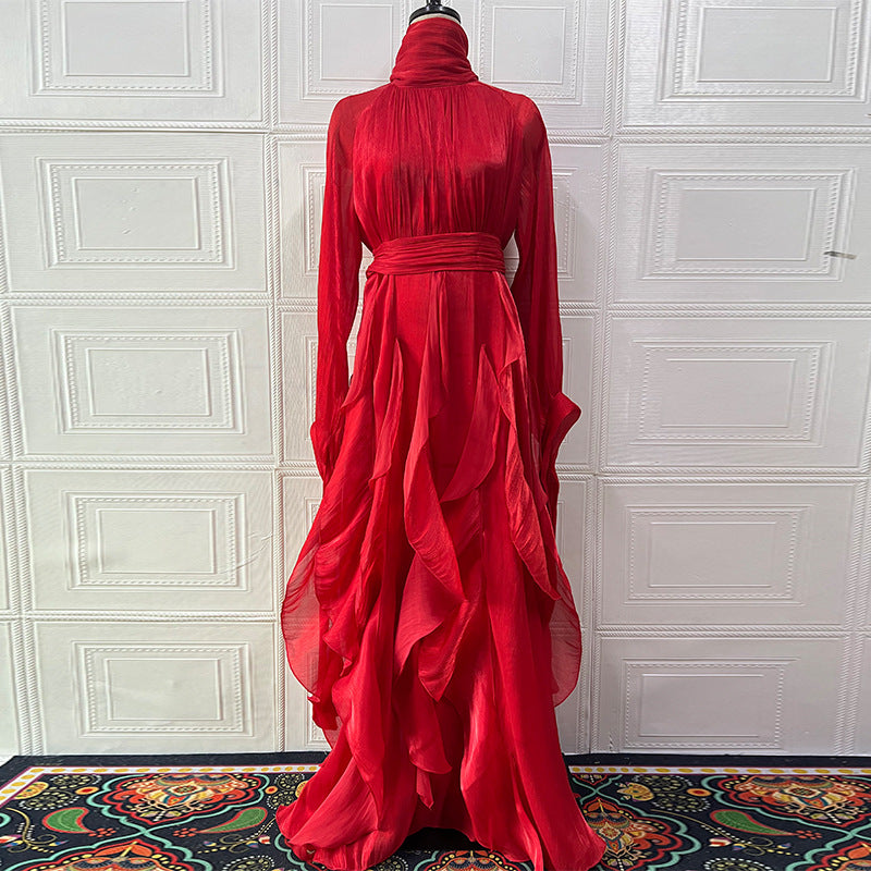Ruffled slim dress new