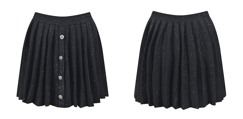 Long Sleeves  Pleated Skirts