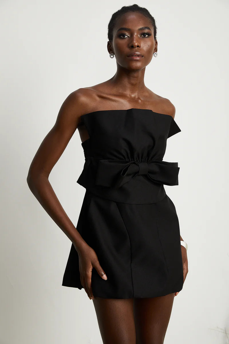 Caribe Bowknot mini-robe à épaules dénudées