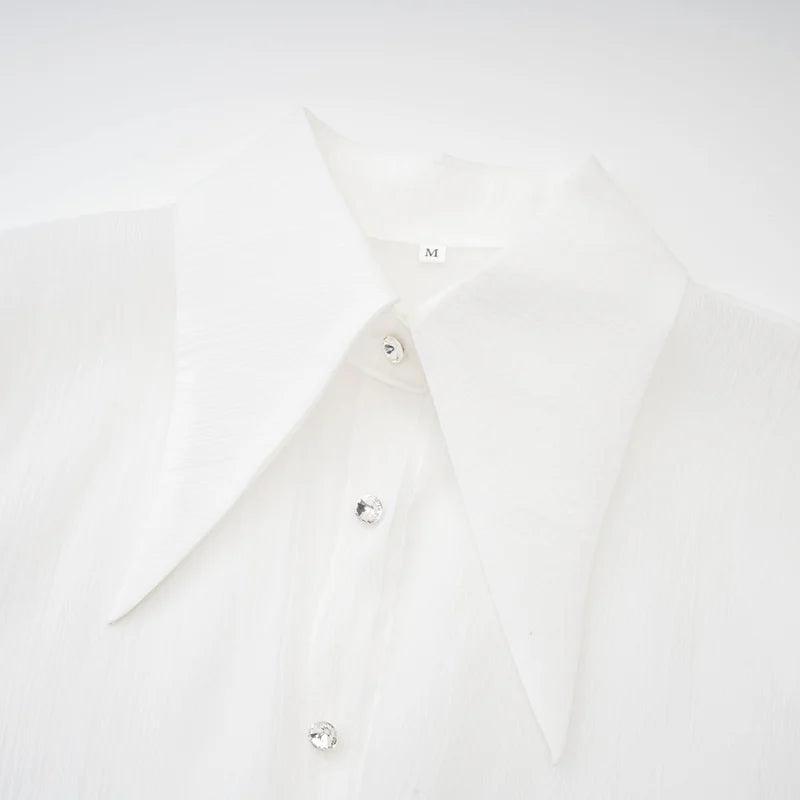 Robe mini-chemise à volants à volants Renée White