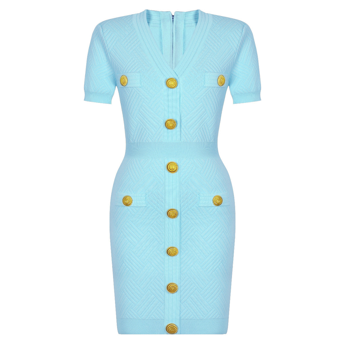 V-Neck Slim Plama Dress