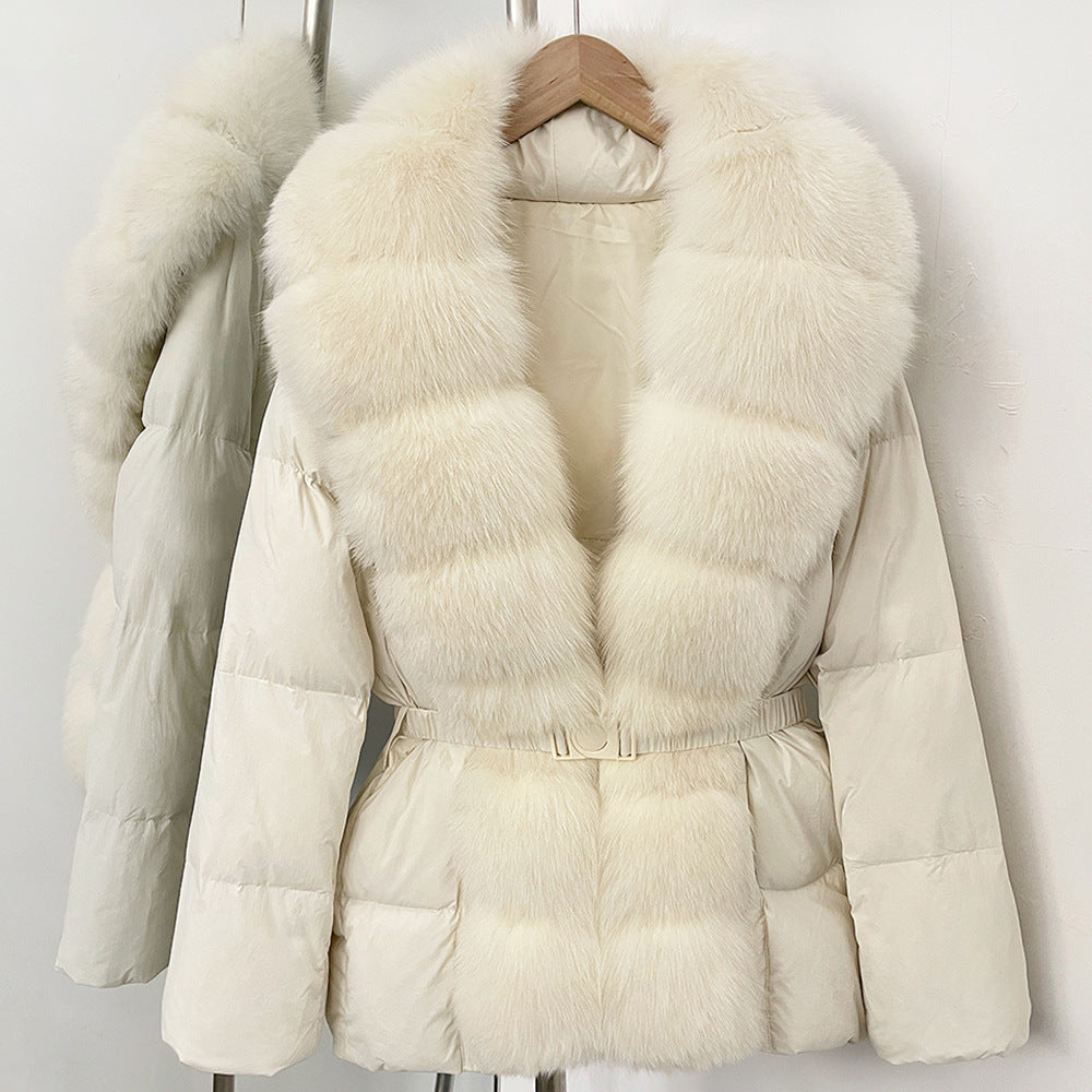 Fur collar slimming down jacket