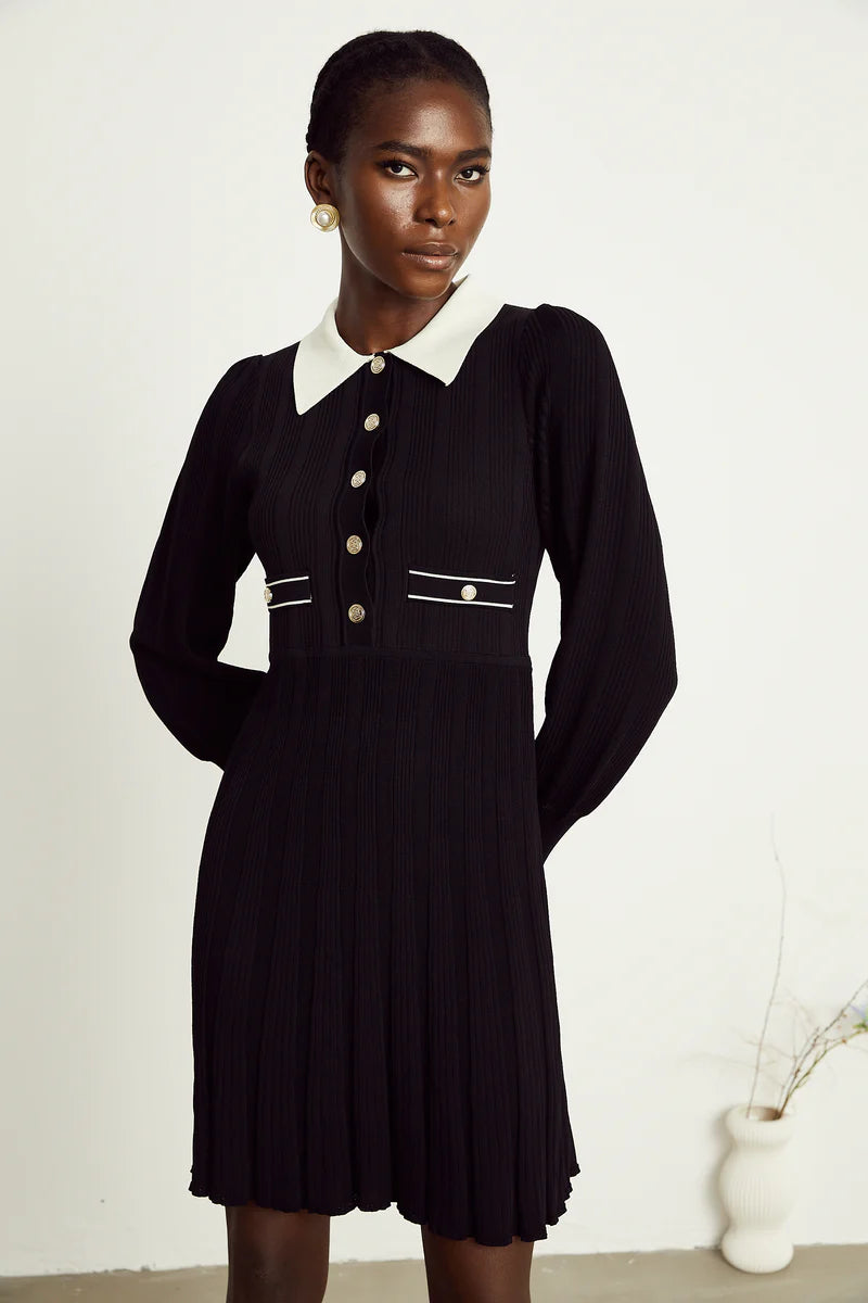 Mini robe noire à tarif nerveux Rosalie Black