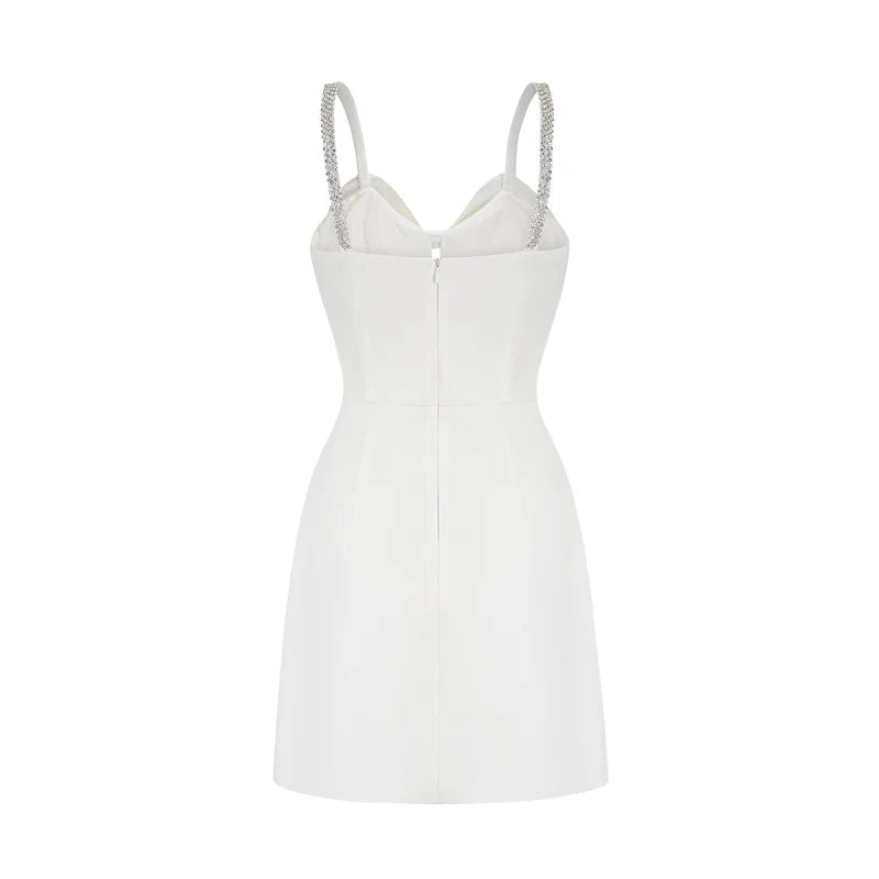 Anastasia White White Crystal-Ombellised Robe