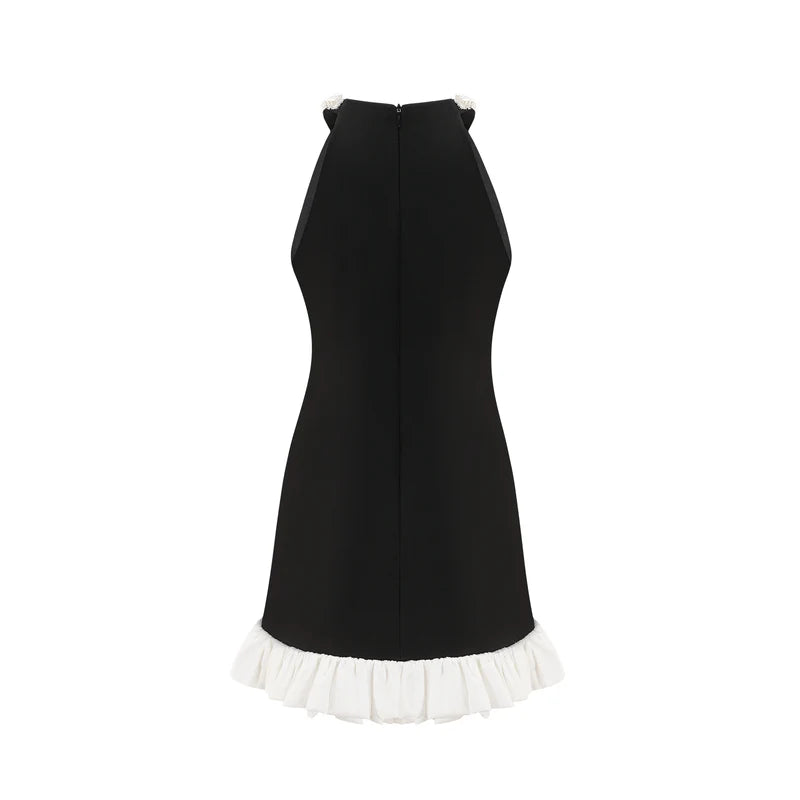 Eléa Black Embellied Mini Robe