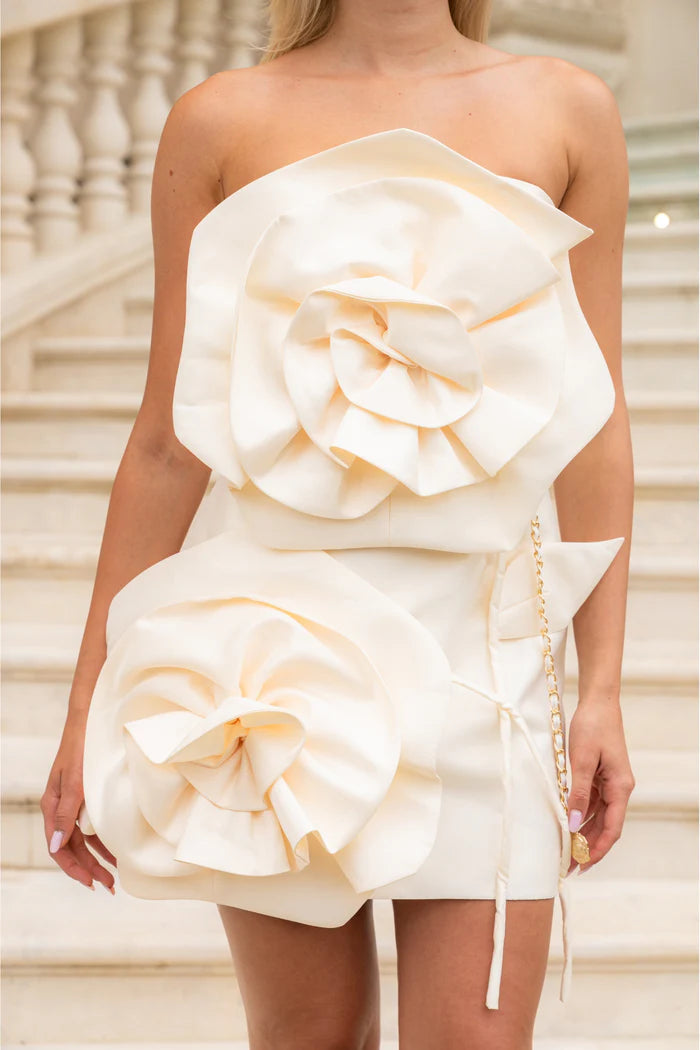 Voluminous Flower Design Dress